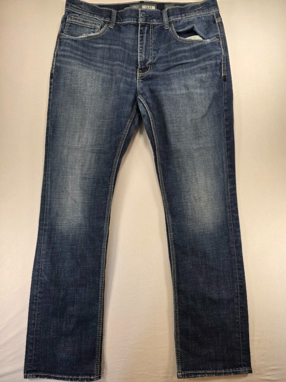 BKE Jake Straight Leg Jeans Men’s 36R Blue Medium Wash Denim Buckle